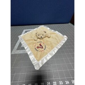 Baby Fanatic Lovey Security Bear Plush St. Louis Cardinals Tan & White Blanket